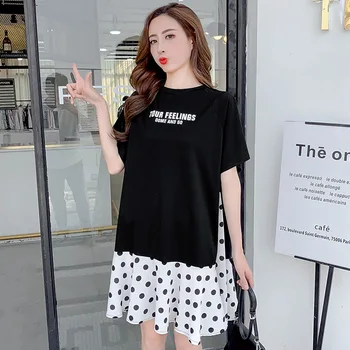 2019 summer new large size women's casual maternity dress loose chiffon mosaic dress Korean fashion pregnancy skirt
2019 summer new large size women's casual maternity dress loose chiffon mosaic dress Korean fashion pregnancy skirt