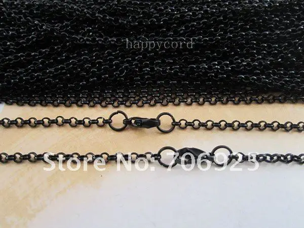 Free shipping Wholesale 70cm Black color Ro ro Link chain with lobster clasp 30pieces/lot
Free shipping Wholesale 70cm Black color Ro ro Link chain with lobster clasp 30pieces/lot