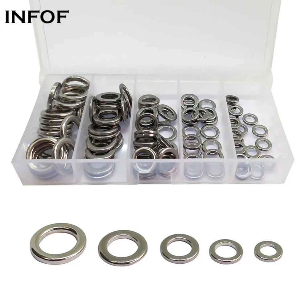 INFOF 100pcs Solid Rings Kit Fishing Swivels Snap pesca Stainless Steel Fishing Connector for Assist Hook Jig Round Rig
INFOF 100pcs Solid Rings Kit Fishing Swivels Snap pesca Stainless Steel Fishing Connector for Assist Hook Jig Round Rig