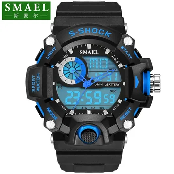 SMAEL G Style Shock Watch Digital Men Electronic Watch Sports Waterproof Male Clock LED Wristwatch Quartz-Digital Reloj PU Band
SMAEL G Style Shock Watch Digital Men Electronic Watch Sports Waterproof Male Clock LED Wristwatch Quartz-Digital Reloj PU Band