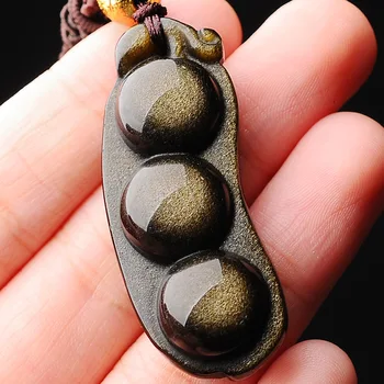Drop Shipping Women's Necklace Pendant Natural Golden Obsidian Green beans Pendant Gift for Girl's Fashion Jades Stone Jewelry
Drop Shipping Women's Necklace Pendant Natural Golden Obsidian Green beans Pendant Gift for Girl's Fashion Jades Stone Jewelry