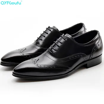 QYFCIOUFU Genuine Cow Leather Pointed Toe Brogues Shoes Mens Casual Oxfords Designer Dress Shoes Black Red Wine Lace-up Shoe
QYFCIOUFU Genuine Cow Leather Pointed Toe Brogues Shoes Mens Casual Oxfords Designer Dress Shoes Black Red Wine Lace-up Shoe