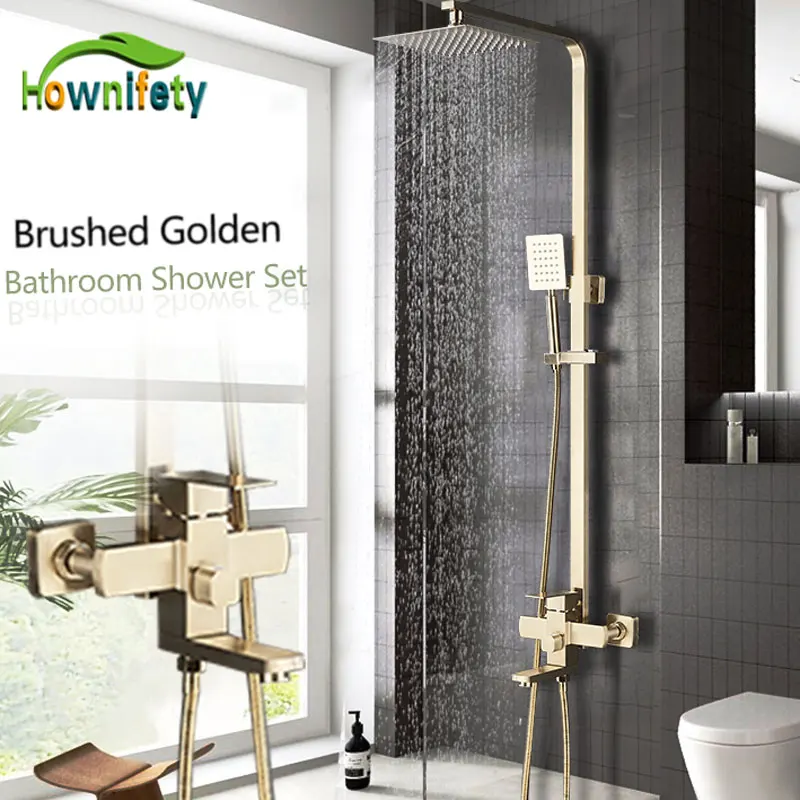 brushed gold with golden Shower Modern combo set Bathroom rainfall Shower Head Hot cold wall mount mixer tap Europen type
brushed gold with golden Shower Modern combo set Bathroom rainfall Shower Head Hot cold wall mount mixer tap Europen type