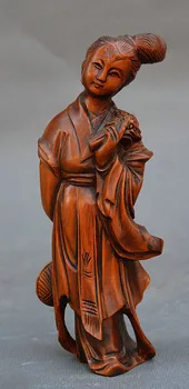 Crafts statue 6" Chinese Boxwood Carving Hold Flower Stand Beauty Belle Beautiful Woman Statue
Crafts statue 6" Chinese Boxwood Carving Hold Flower Stand Beauty Belle Beautiful Woman Statue