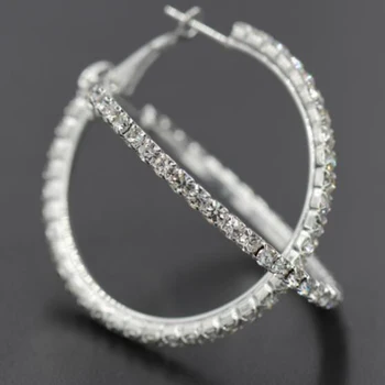Sexy Big Round Hoop 925 Sterling Silver Earrings Jewelry With Clear Crystal Stone Woman Gifts For Xmas Party Gifts 20-90MM
Sexy Big Round Hoop 925 Sterling Silver Earrings Jewelry With Clear Crystal Stone Woman Gifts For Xmas Party Gifts 20-90MM