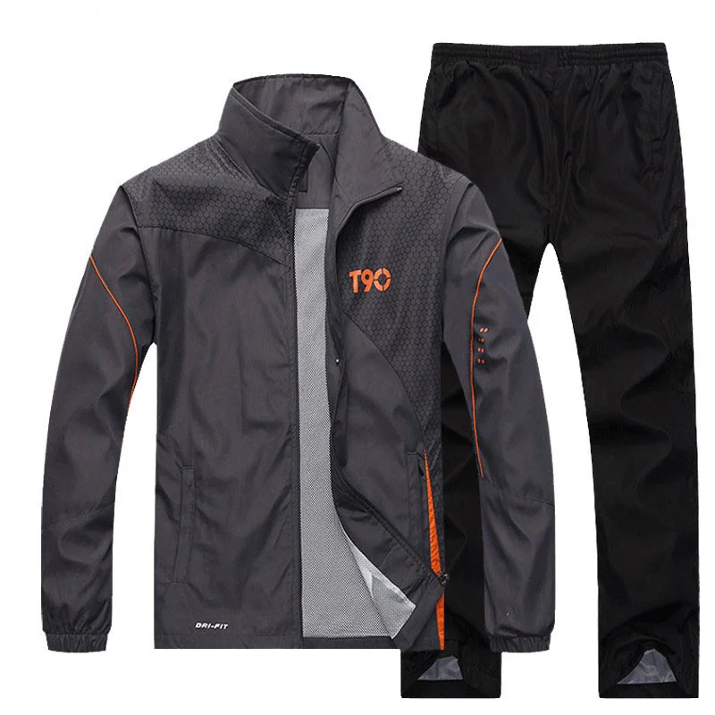 T90 Tracksuit Men 2019 Spring Sweatsuits Casual Jacket + Pant Track Suit Windproof Sportswear Men Clothing 2 Pieces Set L-4XL
T90 Tracksuit Men 2019 Spring Sweatsuits Casual Jacket + Pant Track Suit Windproof Sportswear Men Clothing 2 Pieces Set L-4XL