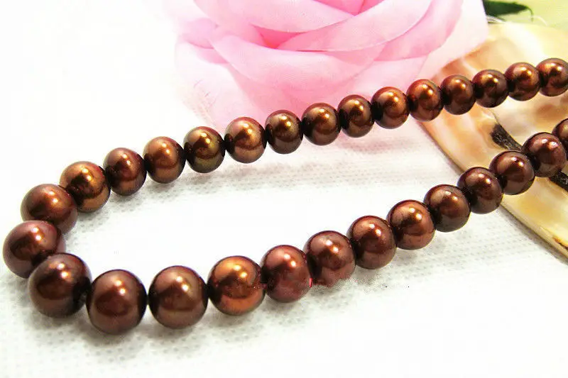 19" Luster 18" 10-11 mm NATURAL real south sea chocolate pearl necklace 14K (0926)
19" Luster 18" 10-11 mm NATURAL real south sea chocolate pearl necklace 14K (0926)
