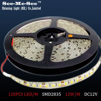 

5M/lot SMD 2835 LED Strip ,DC12V IP65 Waterproof 120LED/M LED Flexible light Ribbon Christmas Decoration,Total 5M,SMDT-28-120