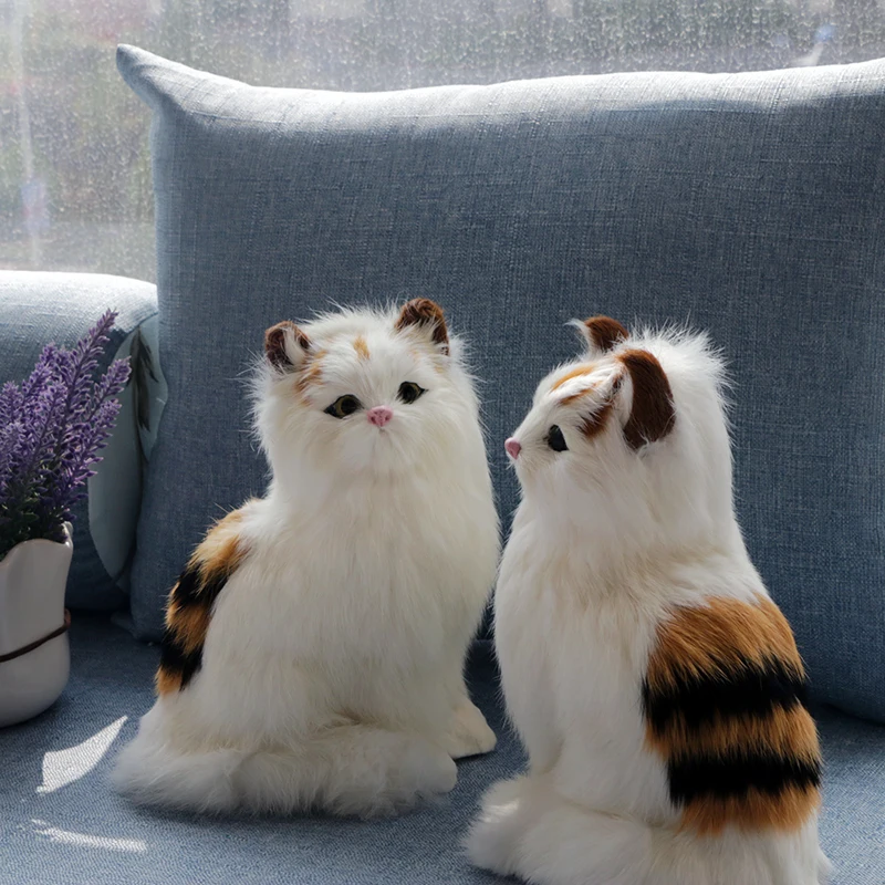 Dorimytarader lifelike cuddly soft animal cat plush toy realistic animals pet cats toy decoration gift 20X12cm DY80027 (2)