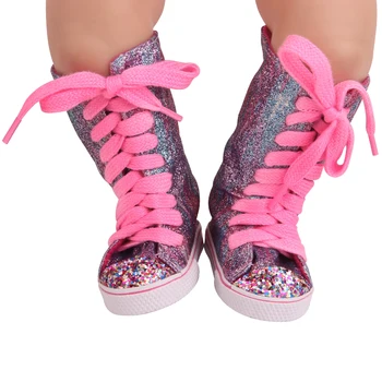 43 cm baby dolls shoes American Delicate shiny purple-blue high-top canvas shoe Baby toys fit 18 inch Girls doll g229
43 cm baby dolls shoes American Delicate shiny purple-blue high-top canvas shoe Baby toys fit 18 inch Girls doll g229