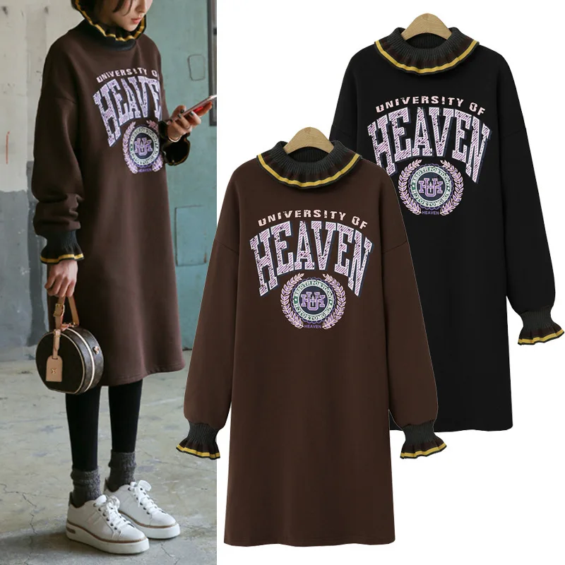 XL-5XL Plus Size Casual Women Dresses New 2019 Autumn Winter Fashion Velvet Letters Print Dress Turtleneck Female Vestidos
XL-5XL Plus Size Casual Women Dresses New 2019 Autumn Winter Fashion Velvet Letters Print Dress Turtleneck Female Vestidos