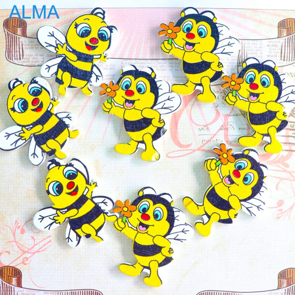 10 pcs Bee Wooden Buttons Cartoon Kids Button 5*4.2cm Flat Back for Scrapbooking Clothing Sewing Accessories DIY Handmade
10 pcs Bee Wooden Buttons Cartoon Kids Button 5*4.2cm Flat Back for Scrapbooking Clothing Sewing Accessories DIY Handmade