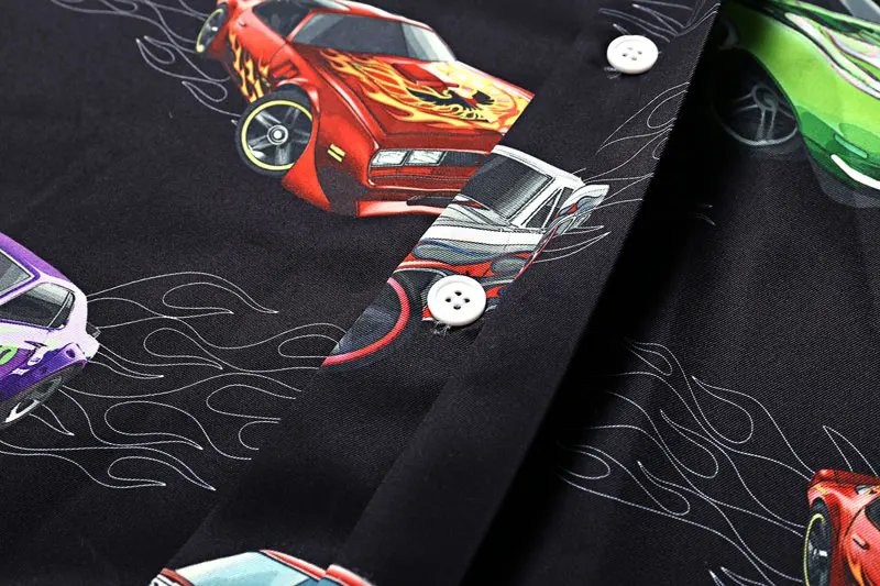 Racing Cars Fire Flame Print Shirts 2