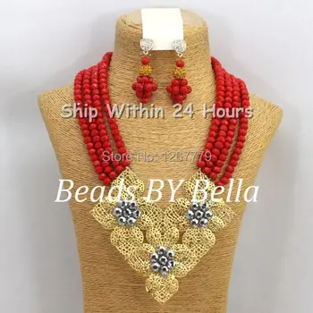 New Style Bridal Jewelry African Red Crystal Beads Nigerian Wedding Necklace Set Jewelry For Brides Free Shipping ABC740
New Style Bridal Jewelry African Red Crystal Beads Nigerian Wedding Necklace Set Jewelry For Brides Free Shipping ABC740