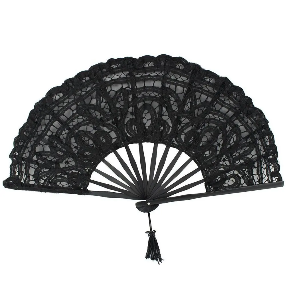 Handmade Cotton Lace Folding Hand Fan for Party Bridal Wedding Decoration (Black)
Handmade Cotton Lace Folding Hand Fan for Party Bridal Wedding Decoration (Black)
