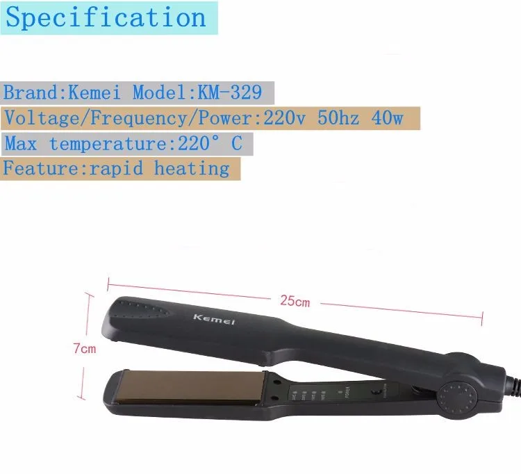 Description Picture 5 of itemProfessional Electronic Hair Straightener Irons Curling Adjustable Temperature Portable Ceramic Flat Straightening Styling Tools