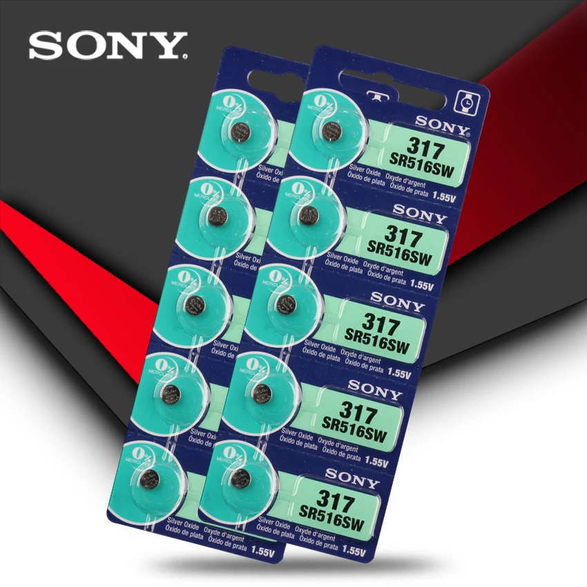 10pc New Sony 100% Original 317 SR516SW SR516 1.55V Silver Oxide Button Cell Coin Battery High Capacity Calculator Car Remote
10pc New Sony 100% Original 317 SR516SW SR516 1.55V Silver Oxide Button Cell Coin Battery High Capacity Calculator Car Remote
