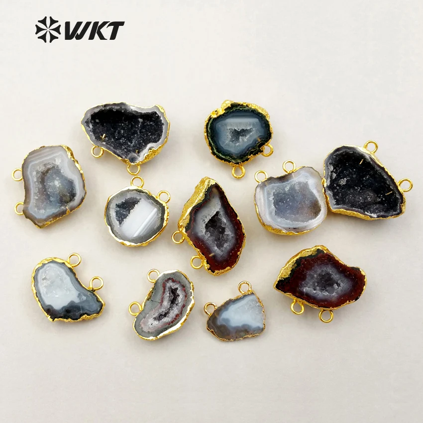 WT-P1159 Wholesale Custom Multiple Natural Geode Stone Random Charms Double Loop Good Trim Pendants For Fashion Jewelry Marking
WT-P1159 Wholesale Custom Multiple Natural Geode Stone Random Charms Double Loop Good Trim Pendants For Fashion Jewelry Marking