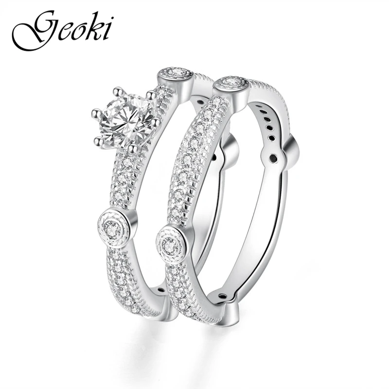 Geoki Classic Crown Zircon Engagement Ring Set Baroque First Love Round Stone Wedding Rings Couple Jewelry Girlfriend Gift
Geoki Classic Crown Zircon Engagement Ring Set Baroque First Love Round Stone Wedding Rings Couple Jewelry Girlfriend Gift