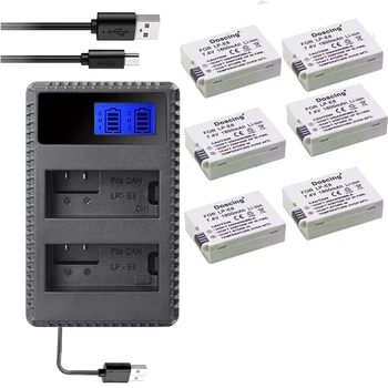 6Pcs 1500mAh LP-E8 LPE8 LP E8 Camera Battery Bateria Batterie AKKU + LCD USB Dual Charger For Canon EOS 550D 600D 650D 700D
6Pcs 1500mAh LP-E8 LPE8 LP E8 Camera Battery Bateria Batterie AKKU + LCD USB Dual Charger For Canon EOS 550D 600D 650D 700D