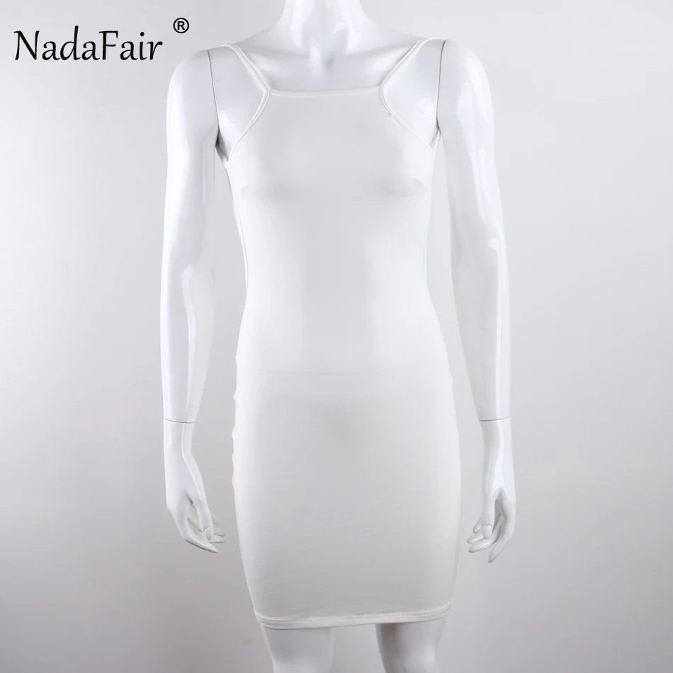 Nadafair 95% Cotton Spaghetti Strap Black Sexy Club Backless Bodycon Dress Women Summer Beach Casual Mini Dress 17