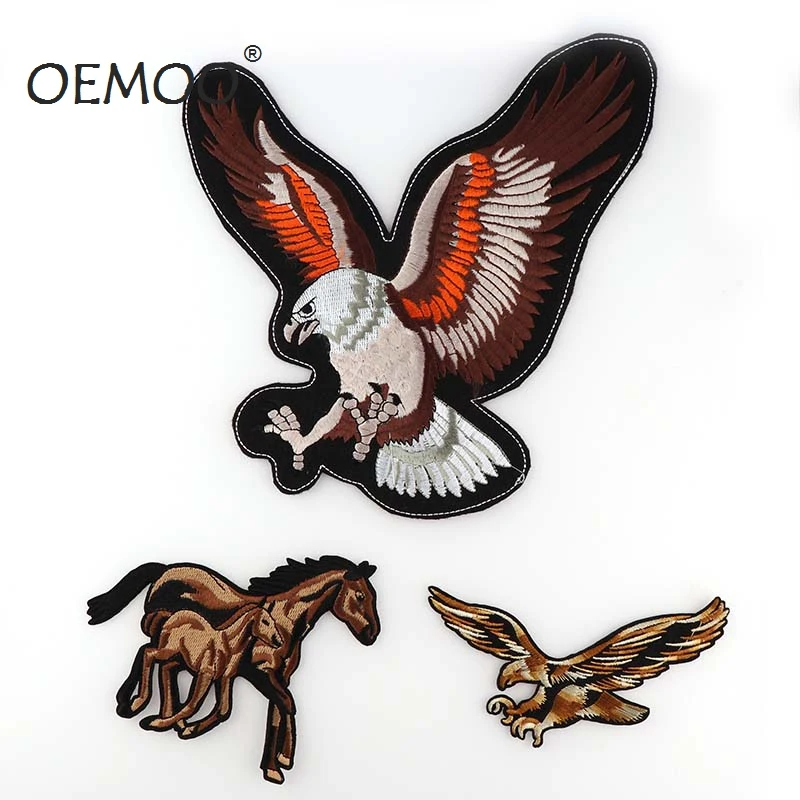 1PC Eagle Horse 12.5X10.5cm Patches For Clothing Iron On Embroidered Appliques DIY Apparel Accessories Patches
1PC Eagle Horse 12.5X10.5cm Patches For Clothing Iron On Embroidered Appliques DIY Apparel Accessories Patches