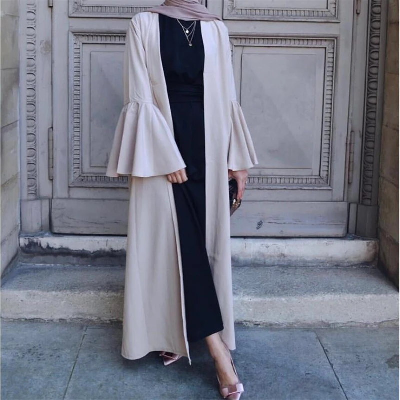 2019 Autumn New Plain pagoda sleeve abaya muslim women caftan dress open front saudi arabia dubai turkey islamic dress V neck
2019 Autumn New Plain pagoda sleeve abaya muslim women caftan dress open front saudi arabia dubai turkey islamic dress V neck