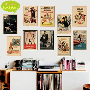 007 Classic Action Film Kraft paper bar poster Retro Poster decorative painting 
007 Classic Action Film Kraft paper bar poster Retro Poster decorative painting