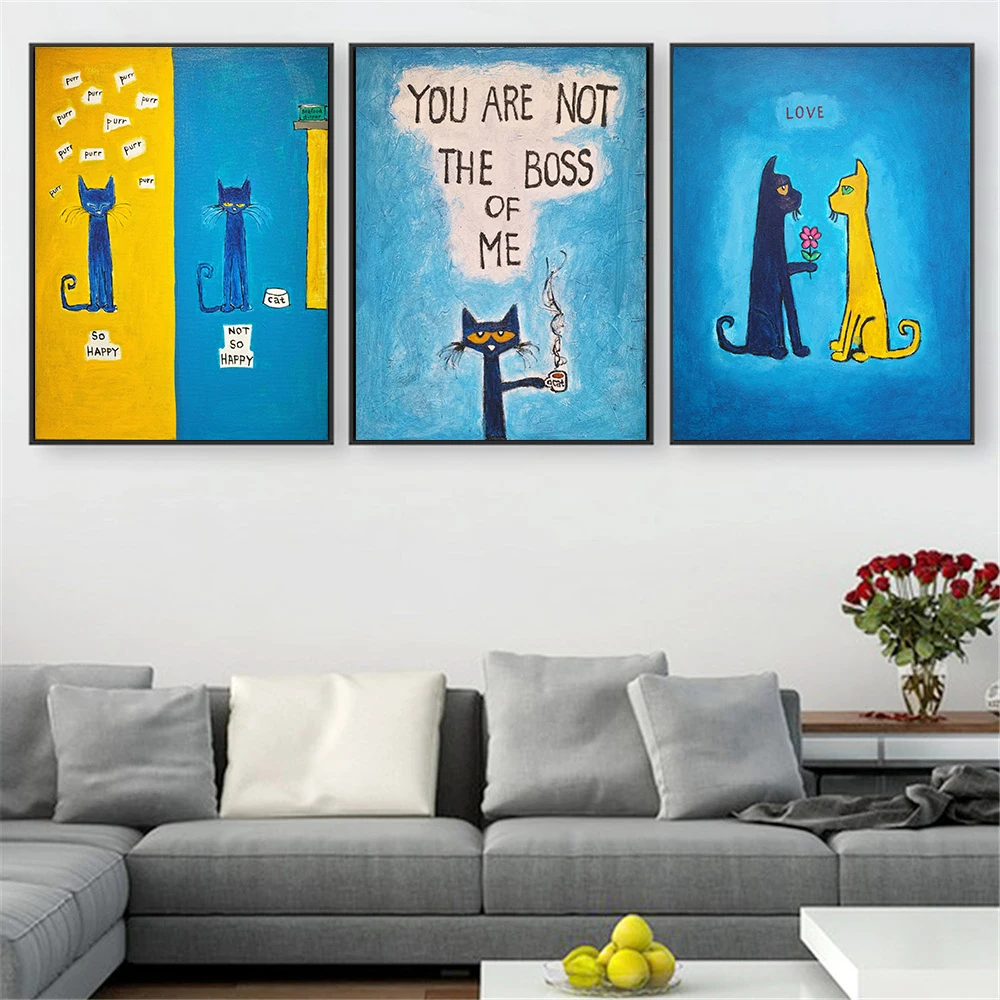 Abstract oil Painting Blue Cat Art Print Wall Decor Love Cats Canvas Pictures for Living Room Decoration Kids Room Decor Quotes
Abstract oil Painting Blue Cat Art Print Wall Decor Love Cats Canvas Pictures for Living Room Decoration Kids Room Decor Quotes