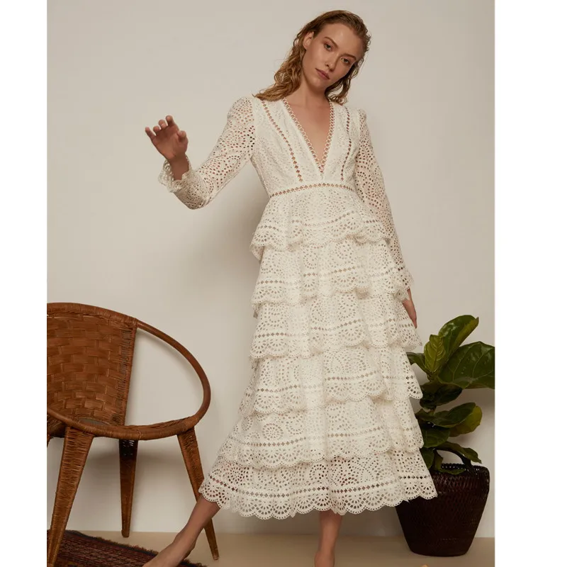 Australia Luxury Designer Brand Dress for Women Elegant V Neck Long Sleeve Lace Cupcake Long Dresss Black White
Australia Luxury Designer Brand Dress for Women Elegant V Neck Long Sleeve Lace Cupcake Long Dresss Black White