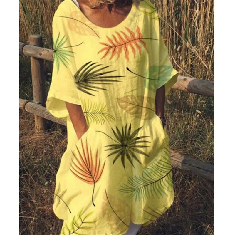 Women Dress Casual Half Sleeve Ladies Dresses Beach Large Size Floral Women Dress Summer Plus Size Dresses Casual Loose Sundress
Women Dress Casual Half Sleeve Ladies Dresses Beach Large Size Floral Women Dress Summer Plus Size Dresses Casual Loose Sundress