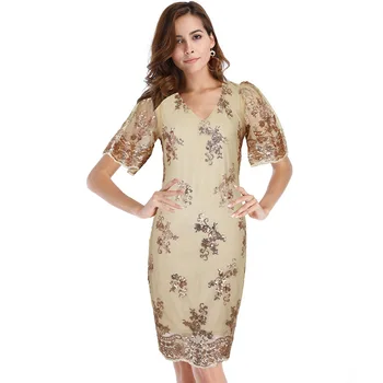 women evening Sequined summer dresses casual banquet rockabilly sexy club party bohemian body con dress plus size beige lace 
women evening Sequined summer dresses casual banquet rockabilly sexy club party bohemian body con dress plus size beige lace