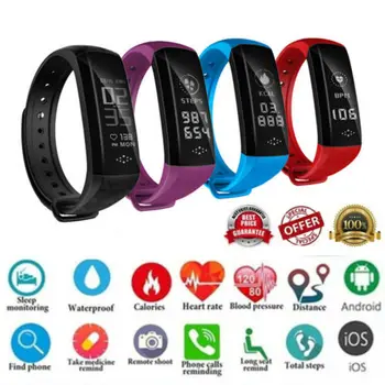 Smart Wristband Bracelet Watch Heart Rate Monitor Blood Pressure Fitness Tracker
Smart Wristband Bracelet Watch Heart Rate Monitor Blood Pressure Fitness Tracker