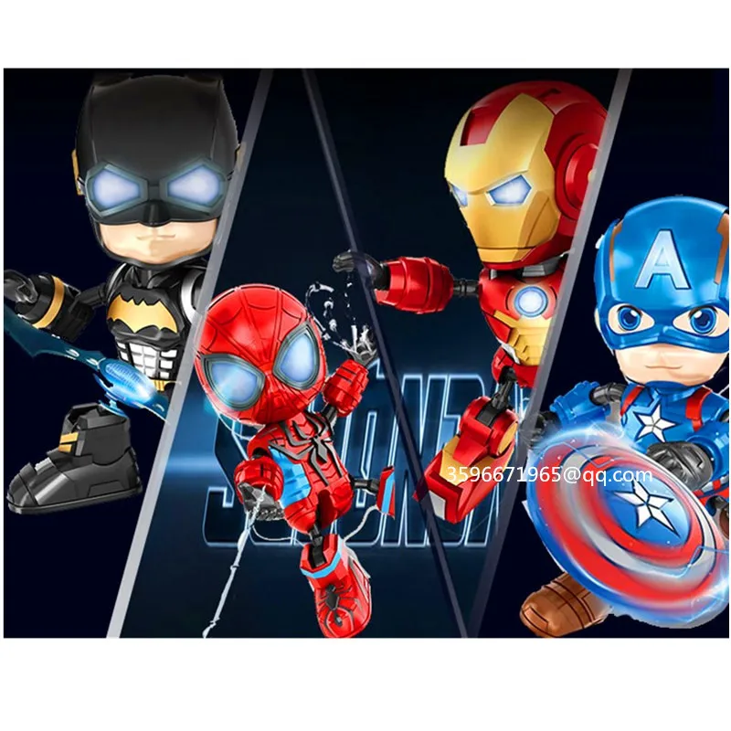 Hot sale Avengers 3 Infinity War Superhero Spider-Man Captain America Iron Man Batman Q version with LED Action Figure Model Toy
Hot sale Avengers 3 Infinity War Superhero Spider-Man Captain America Iron Man Batman Q version with LED Action Figure Model Toy