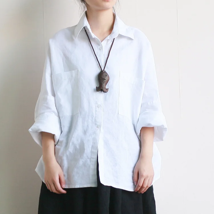 2016 fall plus size shirts women blouses Long-sleeve white loose 100% cotton Linen tops black shirt big size Clothing Femme
2016 fall plus size shirts women blouses Long-sleeve white loose 100% cotton Linen tops black shirt big size Clothing Femme