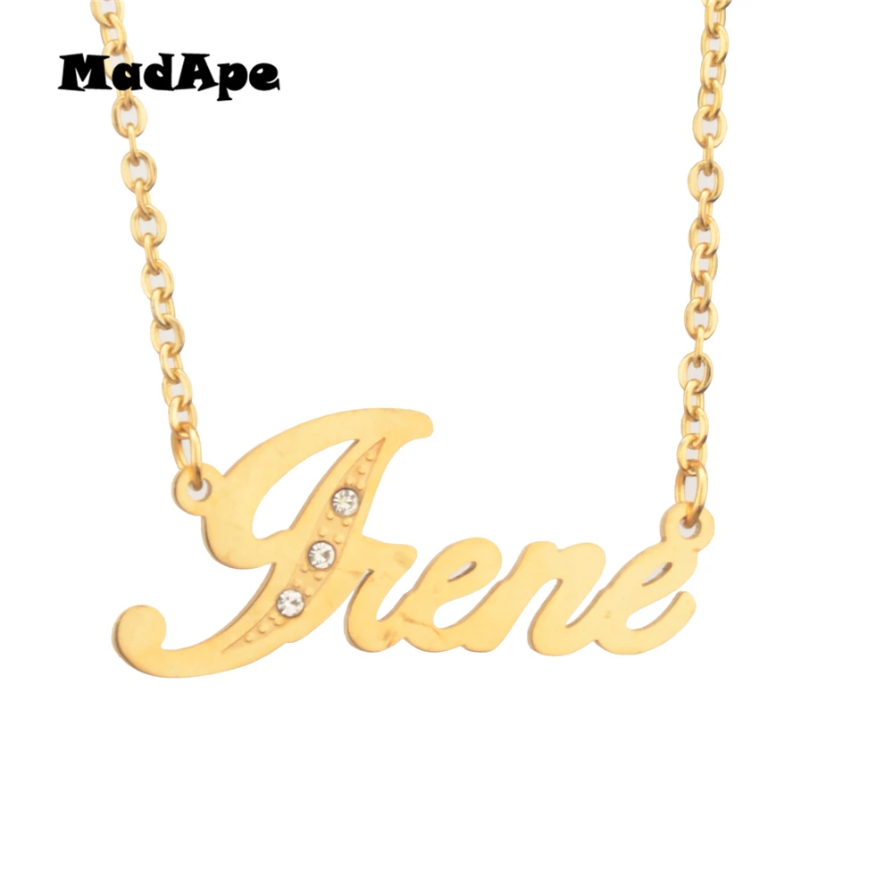 MadApe Trendy "Irene" Letter Pendant Necklace Customized Name Necklace Custom Personalized Any Name For Women Men Choker Jewelry
MadApe Trendy "Irene" Letter Pendant Necklace Customized Name Necklace Custom Personalized Any Name For Women Men Choker Jewelry