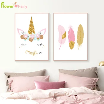 Cartoon Unicorn Feather Wall Art Canvas Painting Nordic Posters And Prints Wall Pictures Kids Room Baby Girl Room Decor Unframed
Cartoon Unicorn Feather Wall Art Canvas Painting Nordic Posters And Prints Wall Pictures Kids Room Baby Girl Room Decor Unframed