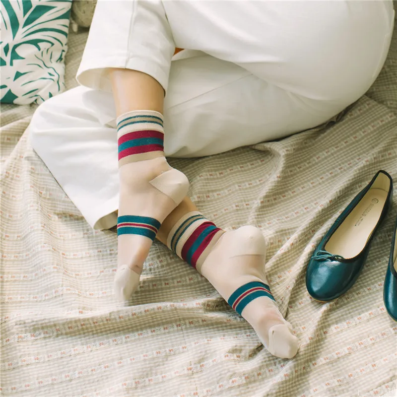 SP&CITY Korea Style Striped Patterned Transparent Lace Socks Women Hollow Out Glass Fiber Thin Short Socks Harajuku Summer Socks
SP&CITY Korea Style Striped Patterned Transparent Lace Socks Women Hollow Out Glass Fiber Thin Short Socks Harajuku Summer Socks