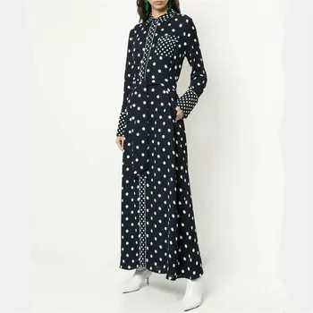 Women Dress 2018 High Quality Autumn Designer Runway Turn-down Collar long Sleeve Dot Printed Sashes Dresses NP0043
Women Dress 2018 High Quality Autumn Designer Runway Turn-down Collar long Sleeve Dot Printed Sashes Dresses NP0043