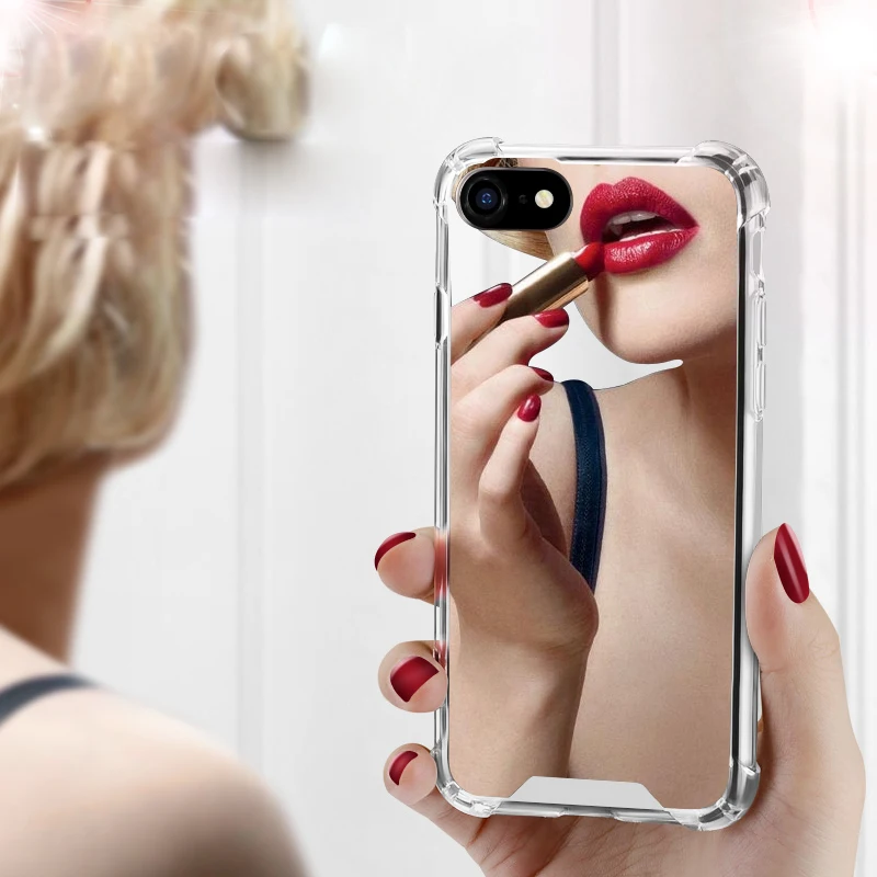 Популярный противоударный зеркальный чехол накладка для iPhone 7 8 Plus Xs Max