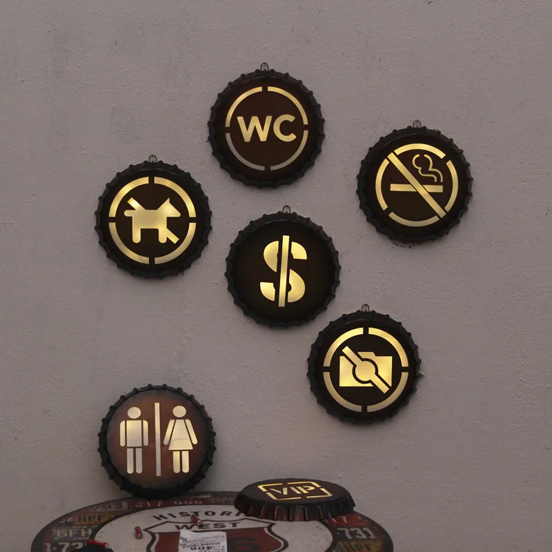 Retro LED Warning LOGO Wall Hanging Decorations Creative Beer Bottle Cap Iron Craft Ornament Bar Restaurant Shop Wall Decoration
Retro LED Warning LOGO Wall Hanging Decorations Creative Beer Bottle Cap Iron Craft Ornament Bar Restaurant Shop Wall Decoration