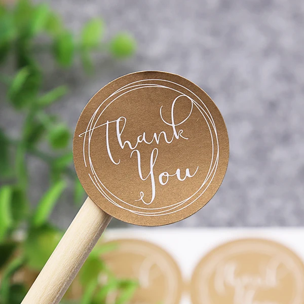 

120Pcs/Lot Dia:3.5cm Kraft Paper Thank You Stickers Cake Bakery Seal Gift Sticker DIY School Stationery Supplies (ss-1603)