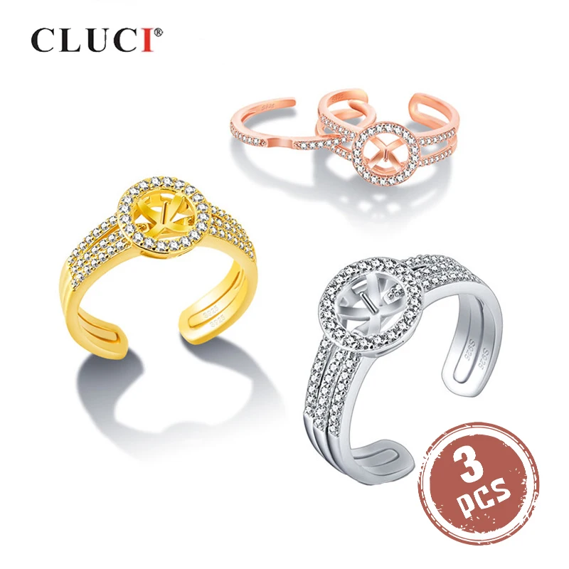 CLUCI 3pcs 925 Sterling Silver Rose Gold Ring for Women Silver 925 Pearl Ring Mounting Adjustable Double Ring Set SR2230SB
CLUCI 3pcs 925 Sterling Silver Rose Gold Ring for Women Silver 925 Pearl Ring Mounting Adjustable Double Ring Set SR2230SB