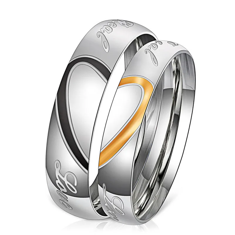 Men/Women Finger Ring Titanium Steel Half Heart Matching Wedding Couple Engagement Rings CX17
Men/Women Finger Ring Titanium Steel Half Heart Matching Wedding Couple Engagement Rings CX17