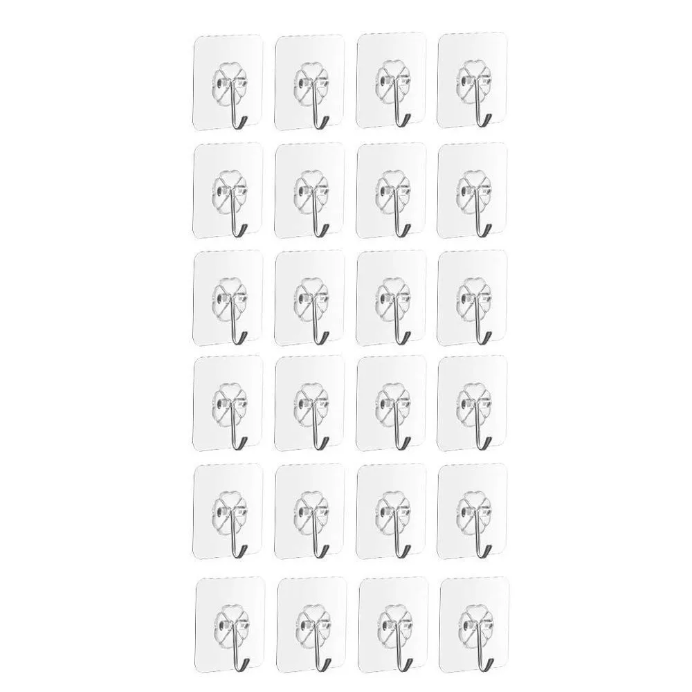 

Strong Transparent Suction Cup Sucker Wall Hooks Hanger Bathroom 24Pcs attach on glass ceramic brick stainless steel#H30