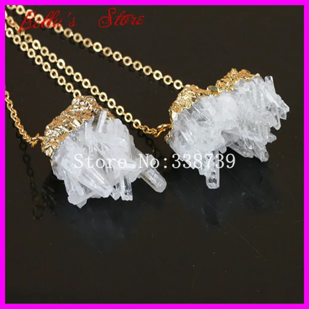 1pc Natural Clear Rock Crystal Quartz vug Cluster Druzy Pendant in Gold Chain Drusy Quartz Pendant Necklace
1pc Natural Clear Rock Crystal Quartz vug Cluster Druzy Pendant in Gold Chain Drusy Quartz Pendant Necklace