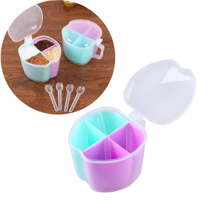 Creative Multi-grain Seasoning Box With 4 Spoon Set Apple Modeling Plastic Seasoning jar Kitchen Accessories
Creative Multi-grain Seasoning Box With 4 Spoon Set Apple Modeling Plastic Seasoning jar Kitchen Accessories