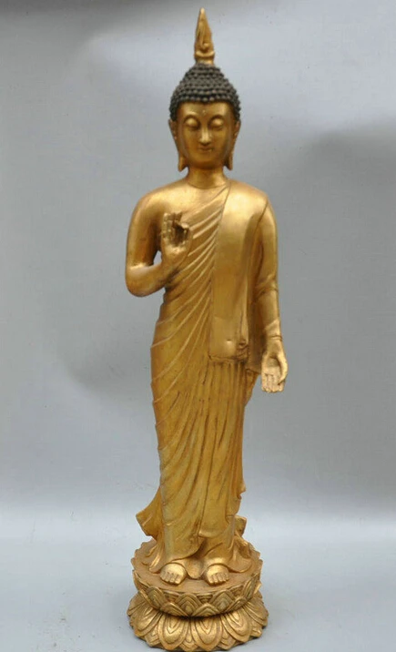 28" Thailand Temple Ayutthaya Shakyamuni Standing Buddha Bronze Statue R0712 (B0328)
28" Thailand Temple Ayutthaya Shakyamuni Standing Buddha Bronze Statue R0712 (B0328)