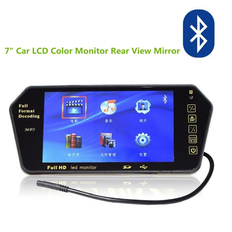 Newest HD 7Inch LCD Color 1024 * 600 Rear View Mirror Monitor Bluetooth FM USB SD MP5 Monitor 2 AV, Free Shipping
Newest HD 7Inch LCD Color 1024 * 600 Rear View Mirror Monitor Bluetooth FM USB SD MP5 Monitor 2 AV, Free Shipping