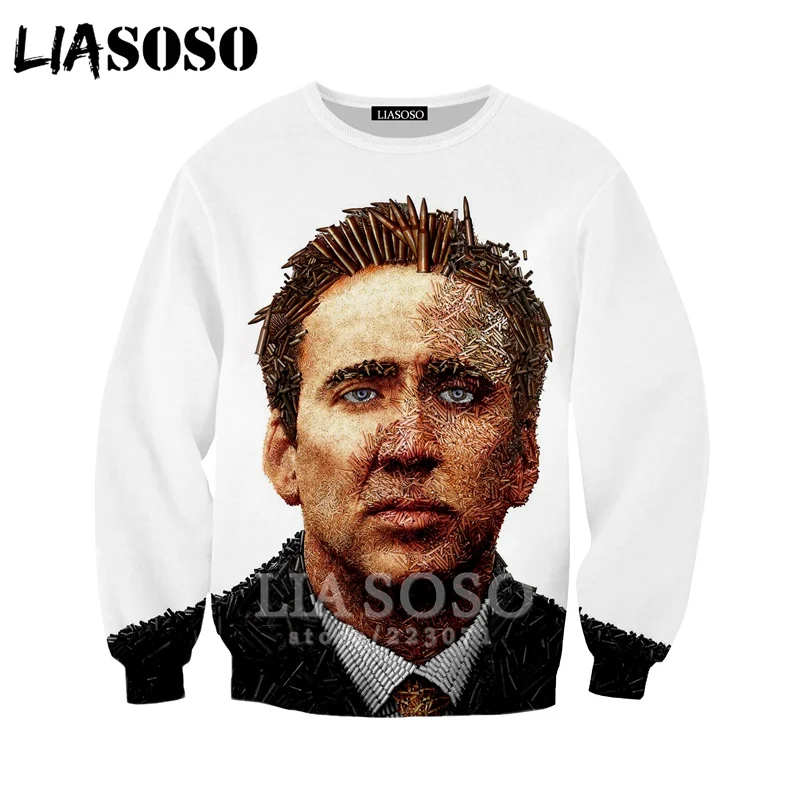LIASOSO Autumn New Men Women Fashion Hoodies 3D Print Star Nicolas Cage Sweatshirt Long Sleeve Hip Hop Top Pullover B054-03
LIASOSO Autumn New Men Women Fashion Hoodies 3D Print Star Nicolas Cage Sweatshirt Long Sleeve Hip Hop Top Pullover B054-03